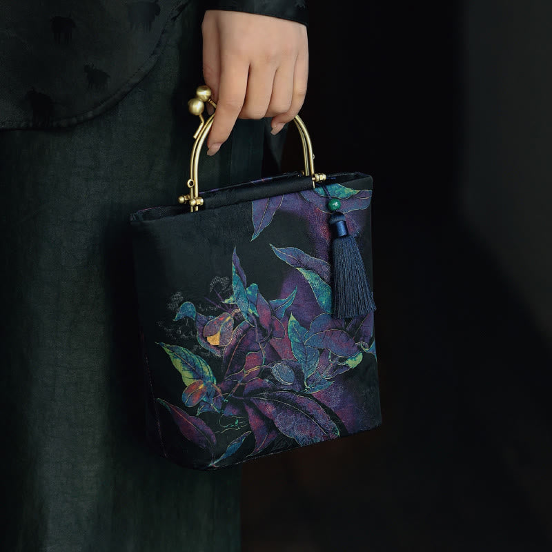 Buddha Stones Liście Motyl Metalowy Łańcuch Torba Crossbody Torba Na Ramię Torebka