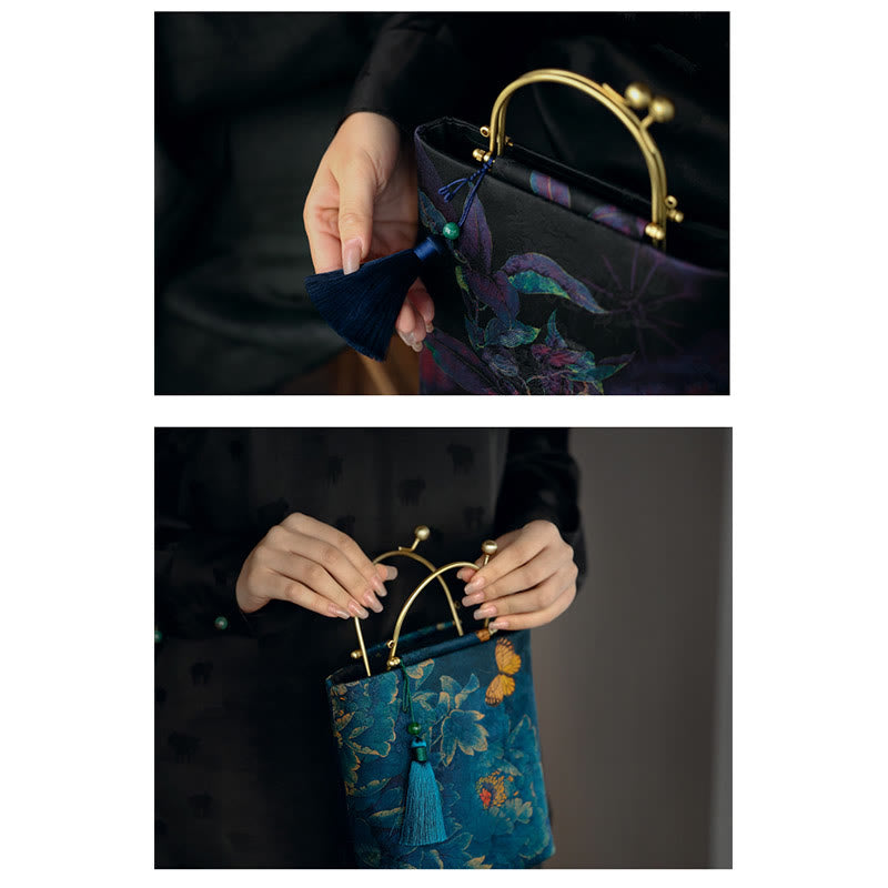 Buddha Stones Liście Motyl Metalowy Łańcuch Torba Crossbody Torba Na Ramię Torebka
