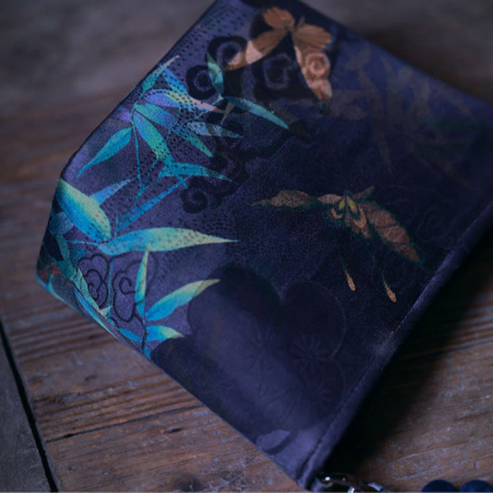 Buddha Stones Małe Liście Bambusa Motyl Kwiaty Piwonii Sroka Metalowy Łańcuch Torba Crossbody Torba Na Ramię Torebka