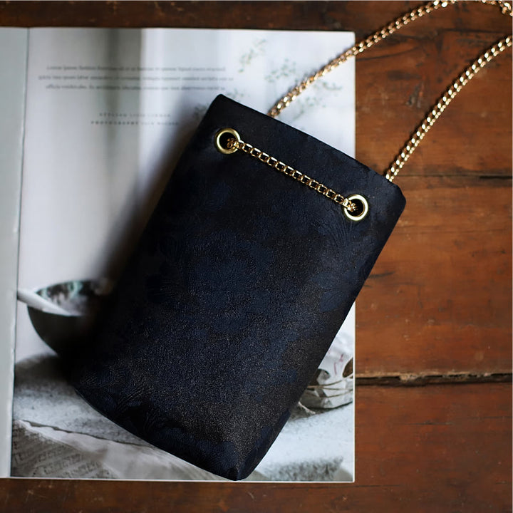 Buddha Stones Mały Liść Klonu Persymona Metalowy Łańcuch Torba Crossbody Torba Na Ramię Torba Na Telefon Komórkowy