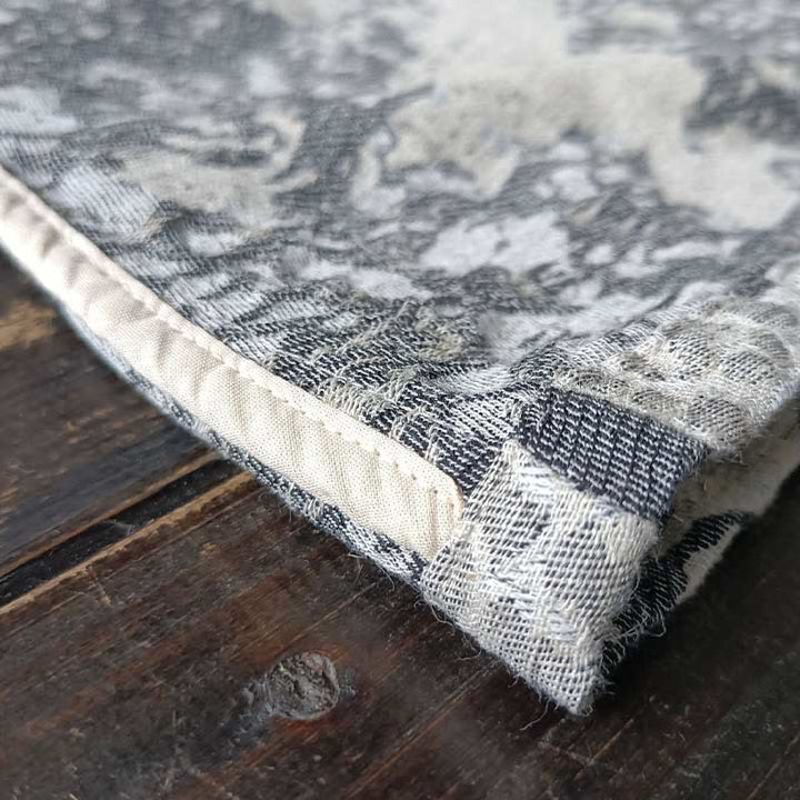 Buddha Stones Czarny Szary Nadruk Żabka Guziki Projekt Długi Rękaw Bawełniana Lniana Kurtka Koszula Z Kieszeniami - image 11