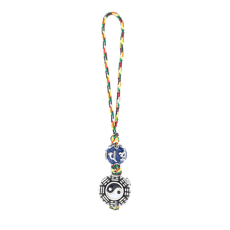 Buddha Stones Yin Yang Symbol Om Mani Padme Hum Bagua Miedziany breloczek harmonii