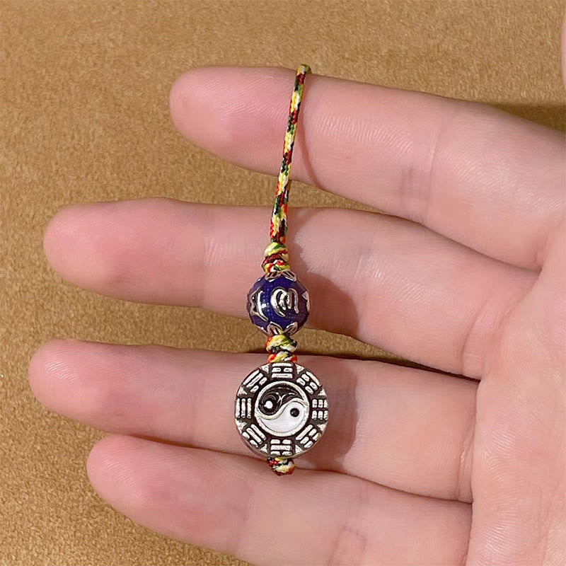 Buddha Stones Yin Yang Symbol Om Mani Padme Hum Bagua Miedziany breloczek harmonii