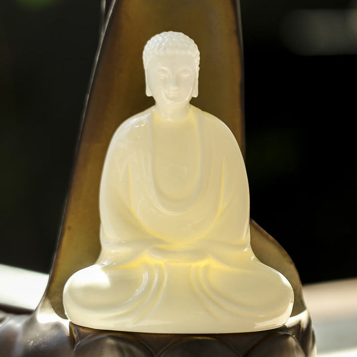 Buddha Stones Led Budda Ręka Cofający się Dym Fontanna Uzdrawiająca Ceramiczna Kadzielnica Dekoracja
