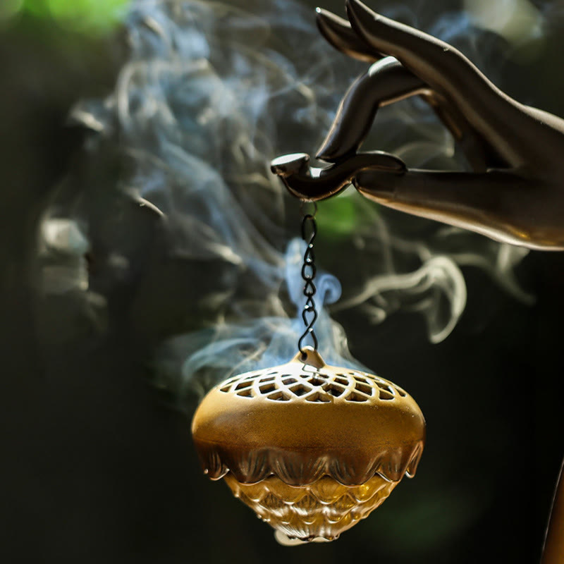 Buddha Stones Led Budda Ręka Cofający się Dym Fontanna Uzdrawiająca Ceramiczna Kadzielnica Dekoracja