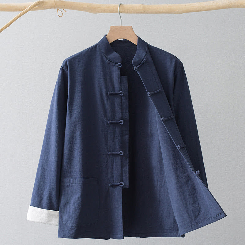 Buddha Stones -Guzik Chiński Tang Garnitur Koszula Bawełniana Lniana Męska Kurtka Odzież - image 6