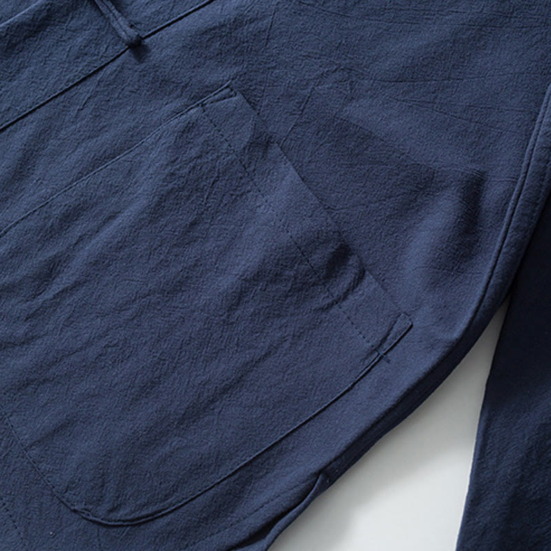 Buddha Stones -Guzik Chiński Tang Garnitur Koszula Bawełniana Lniana Męska Kurtka Odzież - image 9