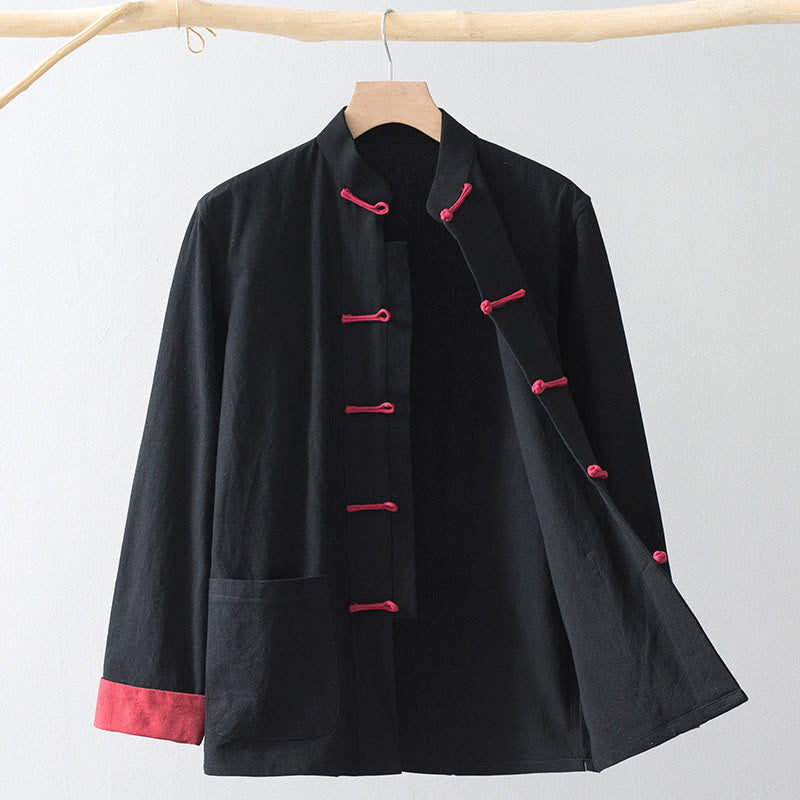 Buddha Stones -Guzik Chiński Tang Garnitur Koszula Bawełniana Lniana Męska Kurtka Odzież - image 1