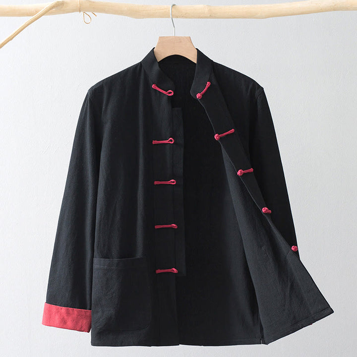 Buddha Stones -Guzik Chiński Tang Garnitur Koszula Bawełniana Lniana Męska Kurtka Odzież - image 1