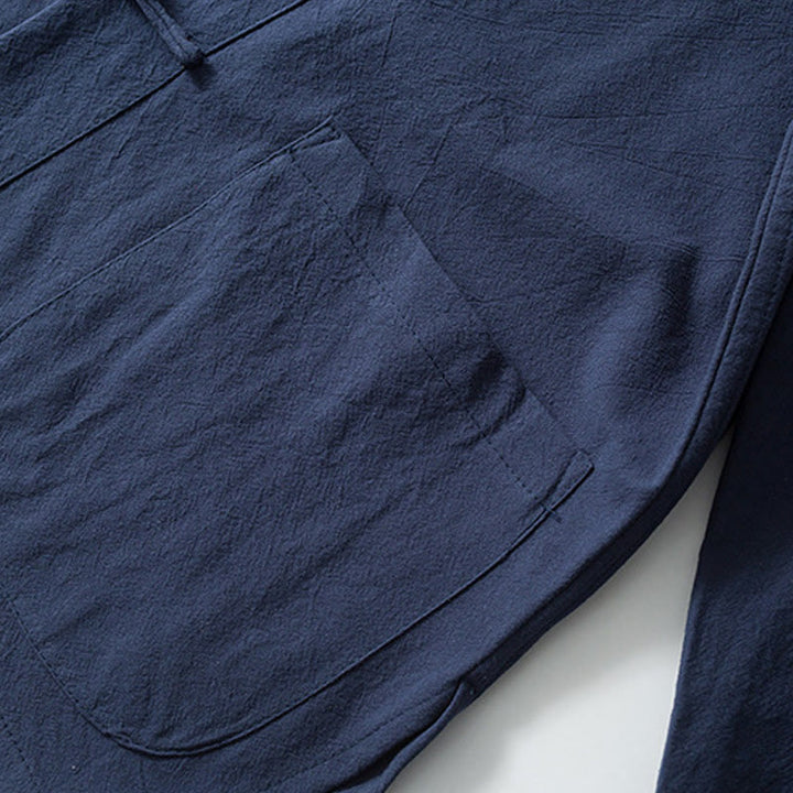 Buddha Stones -Guzik Chiński Tang Garnitur Koszula Bawełniana Lniana Męska Kurtka Odzież - image 9