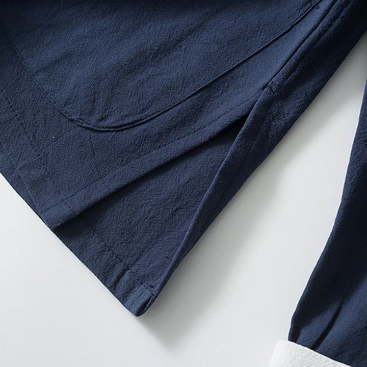 Buddha Stones -Guzik Chiński Tang Garnitur Koszula Bawełniana Lniana Męska Kurtka Odzież - image 10