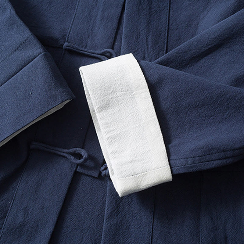 Buddha Stones -Guzik Chiński Tang Garnitur Koszula Bawełniana Lniana Męska Kurtka Odzież - image 11