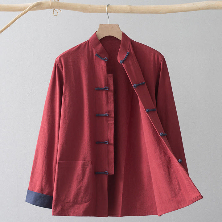 Buddha Stones -Guzik Chiński Tang Garnitur Koszula Bawełniana Lniana Męska Kurtka Odzież - image 17