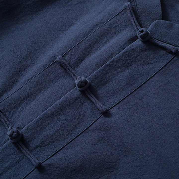 Buddha Stones -Guzik Chiński Tang Garnitur Koszula Bawełniana Lniana Męska Kurtka Odzież - image 8