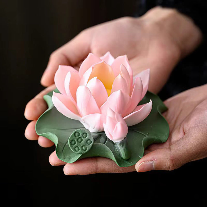 Buddha Stones, Kwiat Lotosu, Liść, Pod, Duchowe Uzdrawianie, Ceramiczny, Kadzielnica, Dekoracja