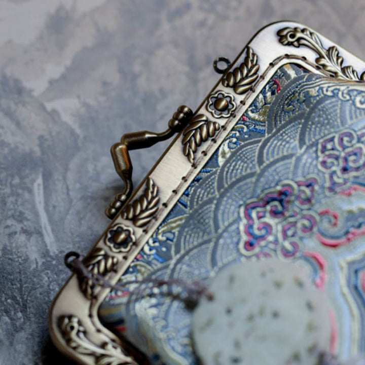 Buddha Stones Mała Błękitna Fale Oceaniczne Metalowa Łańcuszkowa Torba Crossbody Torba Na Ramię Torba Na Telefon Komórkowy