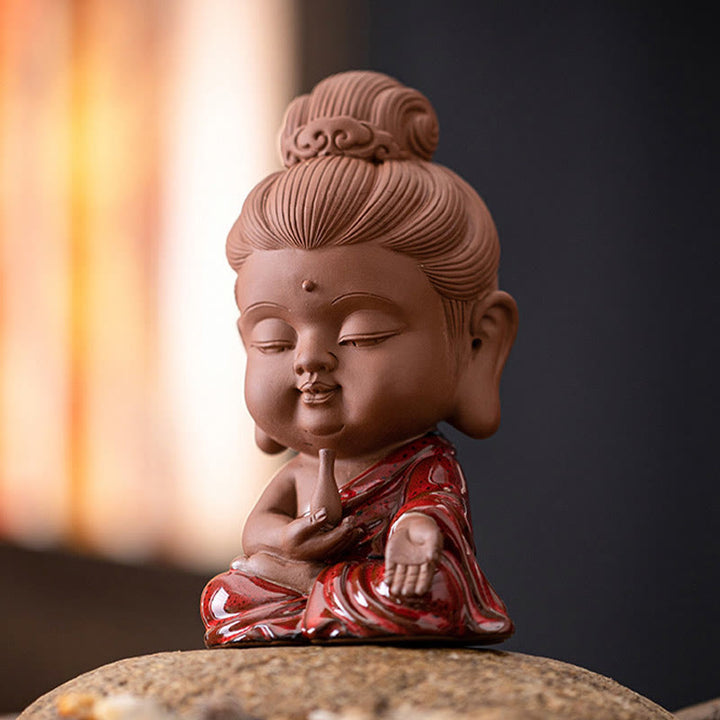 Buddha Stones Mini Gautama budda siakjamuni Kwan Yin Avalokitesvara Ksitigarbha spokój ceramiczna dekoracja biurka - image 15