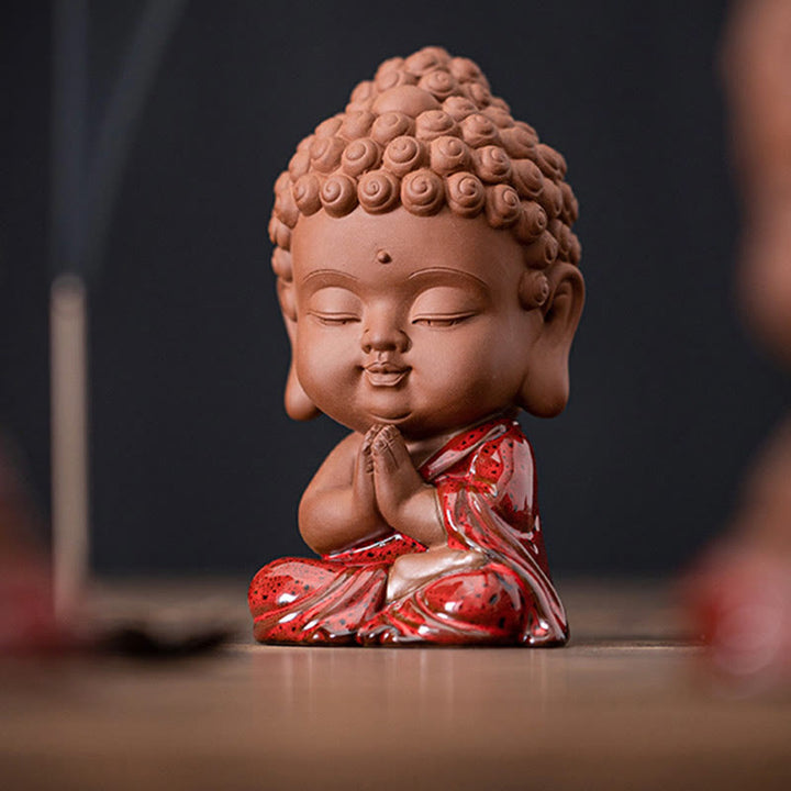 Buddha Stones Mini Gautama budda siakjamuni Kwan Yin Avalokitesvara Ksitigarbha spokój ceramiczna dekoracja biurka