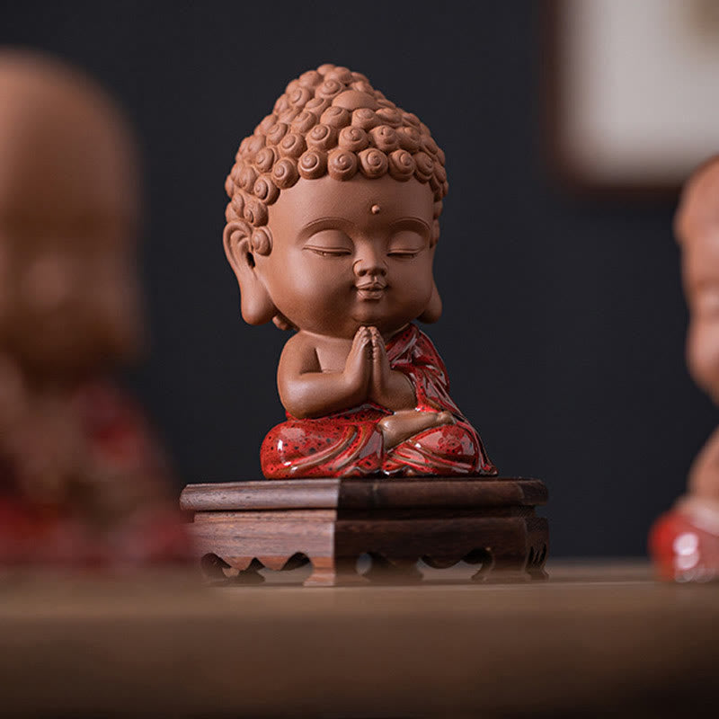 Buddha Stones Mini Gautama budda siakjamuni Kwan Yin Avalokitesvara Ksitigarbha spokój ceramiczna dekoracja biurka - image 6
