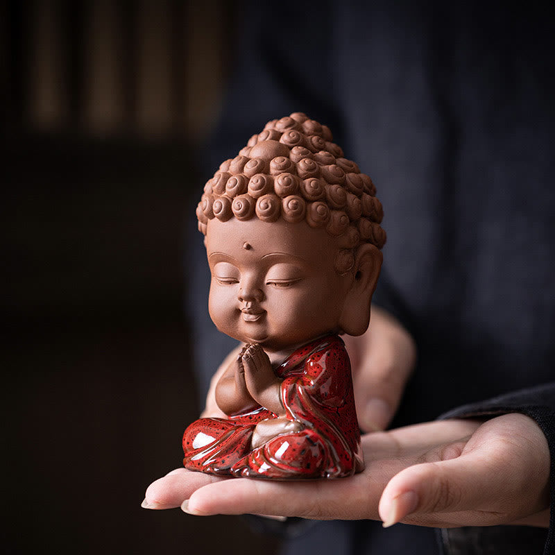 Buddha Stones Mini Gautama budda siakjamuni Kwan Yin Avalokitesvara Ksitigarbha spokój ceramiczna dekoracja biurka