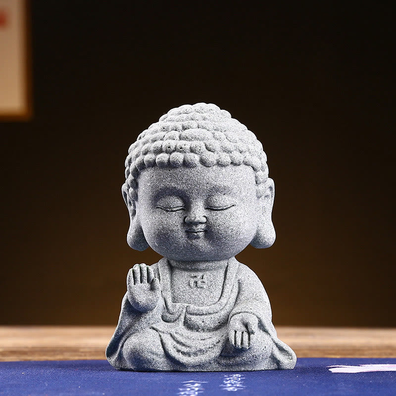 Medytacja Buddha Stones Modlący się Budda Współczucie Spokój Dekoracja domu - Budda podnosi rękę 6,7*4,5*9,5 cm - image 12