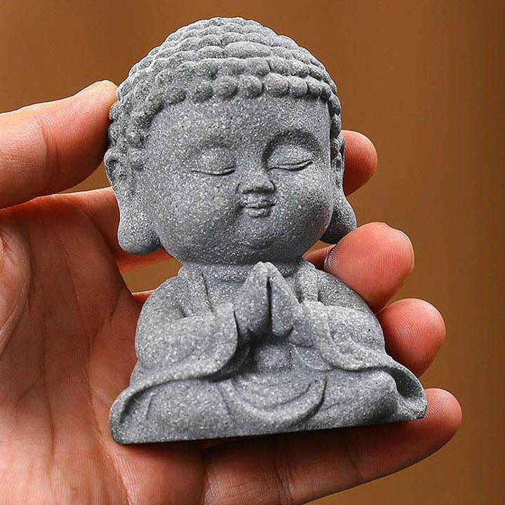 Medytacja Buddha Stones Modlący się Budda Współczucie Spokój Dekoracja domu - image 6