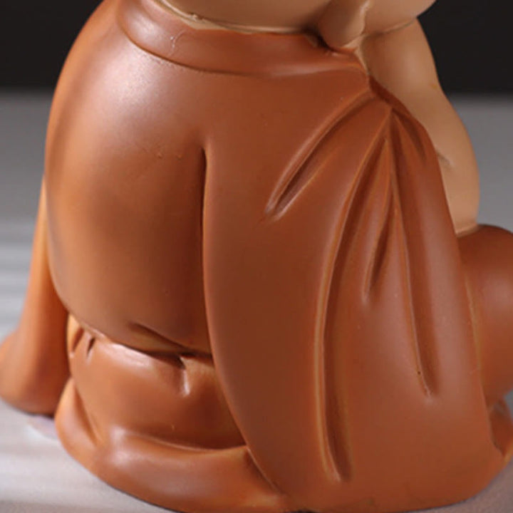 Buddha Stones Małe Mini Medytacja Modlący się Mnich Spokój Żywica Dekoracja Domu - image 9