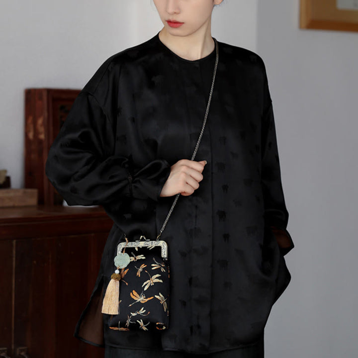 Buddha Stones Mała Ważka Metalowy Łańcuch Crossbody Torba Torba Na Ramię Torba Na Telefon Komórkowy