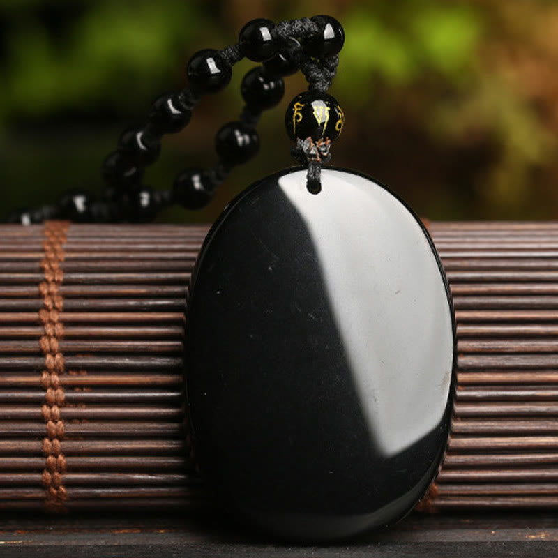 Buddha Stones Czarny Obsydian Koi Ryba Koralik Lina Spełnienie Siła Naszyjnik Wisiorek