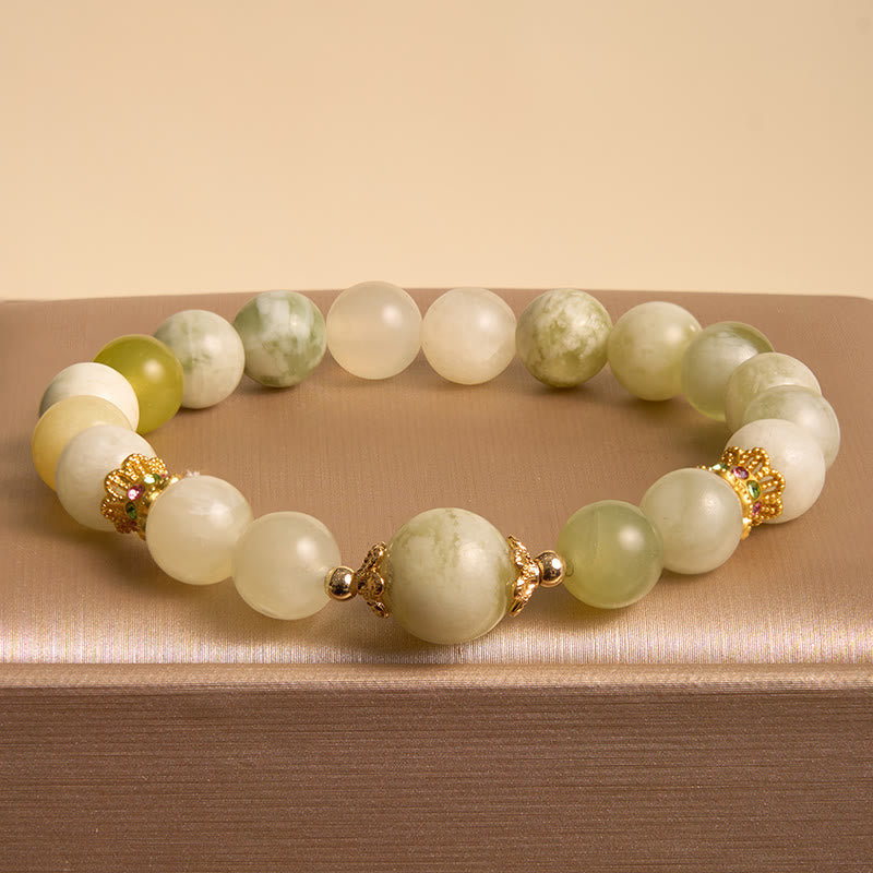 Bransoletka z zielonego jadeitu w kolorze winogronowym z Buddha Stones