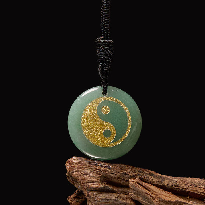 Buddha Stones Różne Kryształy Ametyst Tygrysie Oko Zielony Awenturyn Yin Yang Duchowy Naszyjnik Wisiorek