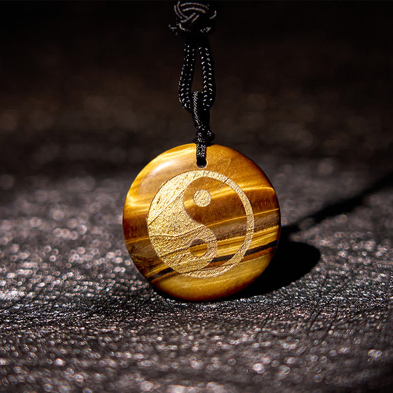 Buddha Stones Różne Kryształy Ametyst Tygrysie Oko Zielony Awenturyn Yin Yang Duchowy Naszyjnik Wisiorek