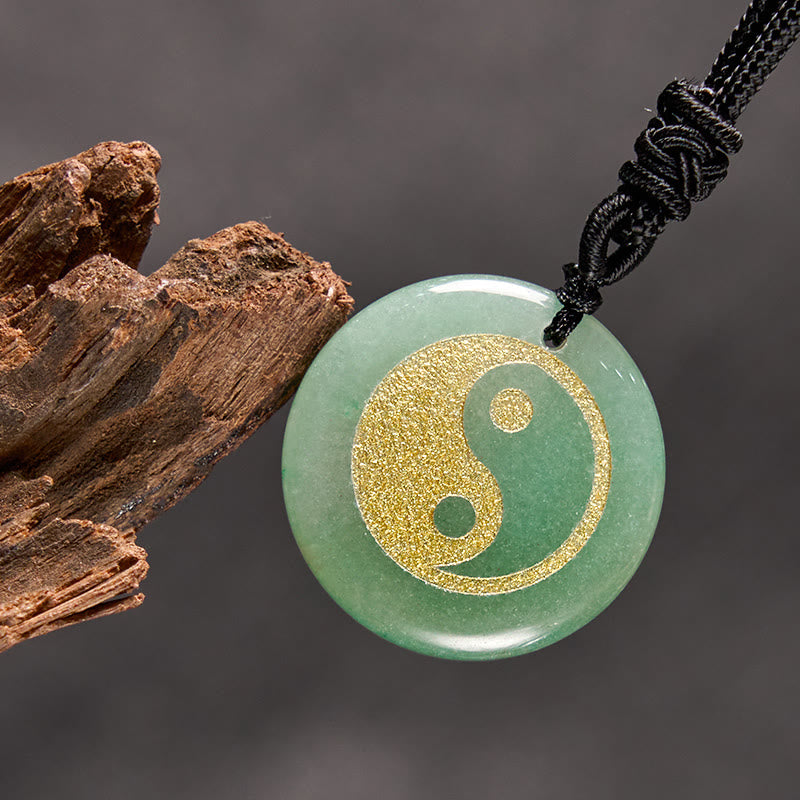 Buddha Stones Różne Kryształy Ametyst Tygrysie Oko Zielony Awenturyn Yin Yang Duchowy Naszyjnik Wisiorek