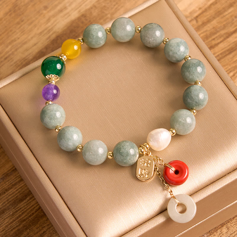 Buddha Stones Jade Red Agat Peace Buckle Charm Confidence