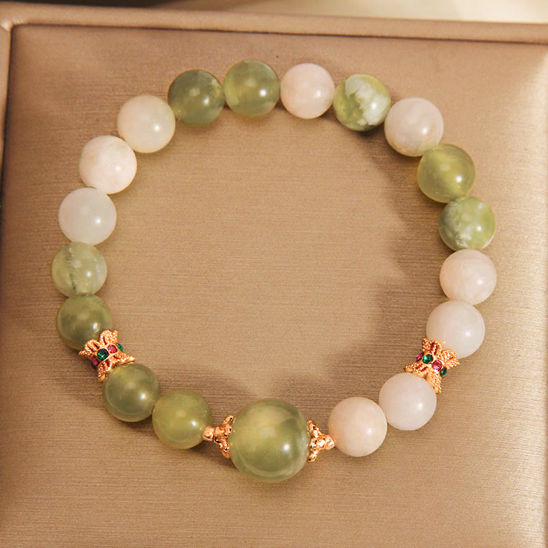 Bransoletka z zielonego jadeitu w kolorze winogronowym z Buddha Stones
