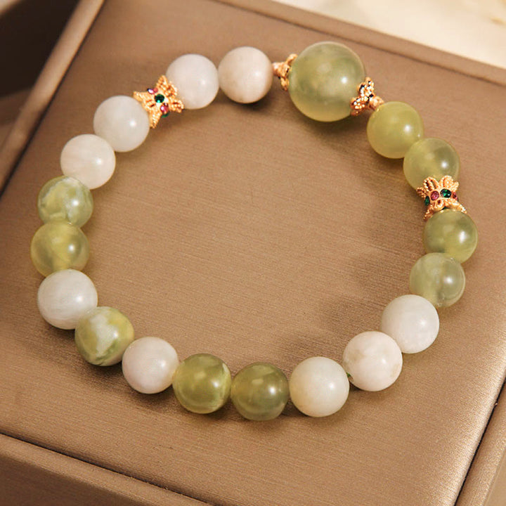 Bransoletka z zielonego jadeitu w kolorze winogronowym z Buddha Stones