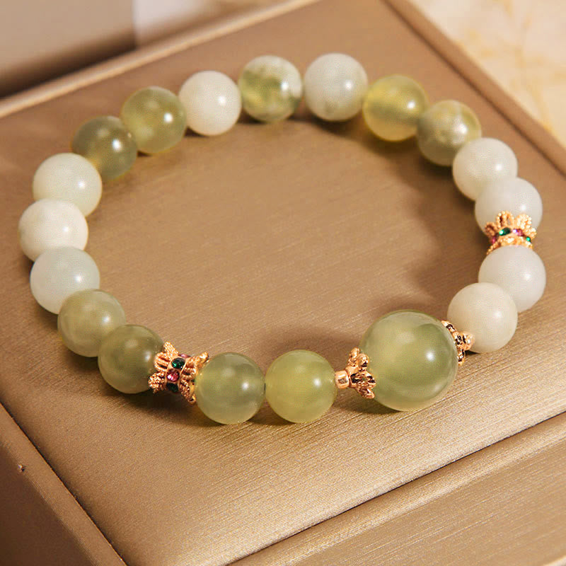 Bransoletka z zielonego jadeitu w kolorze winogronowym z Buddha Stones