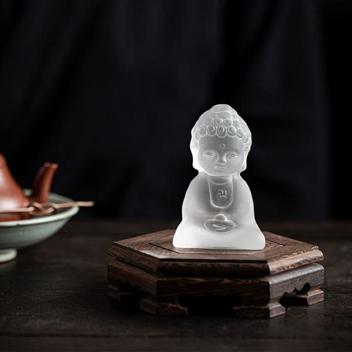 Buddha Stones Mini Tathagata Budda Liuli Serenity Dekoracja biurka - Budda Liuli 5,3*4*8,5 cm - image 0