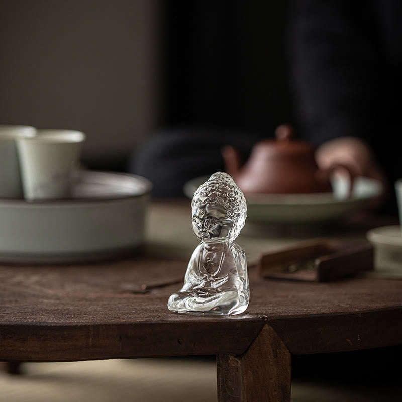 Buddha Stones Mini Tathagata Budda Liuli Serenity Dekoracja biurka - image 11