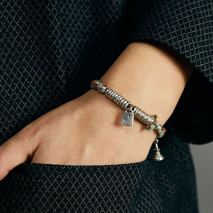 Bransoletka ochronna Buddha Stones 925 Sterling Silver, ręcznie robiona, wielopasmowa - image 7