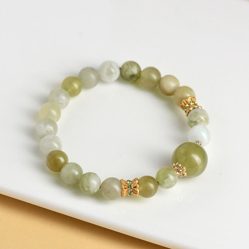 Bransoletka z zielonego jadeitu w kolorze winogronowym z Buddha Stones
