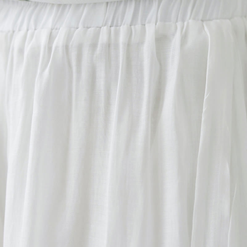 Buddha Stones 2 szt. Kwiatowy haft Krótki rękaw Koszulka T-shirt Szerokie nogawki Spodnie Zestaw - image 24