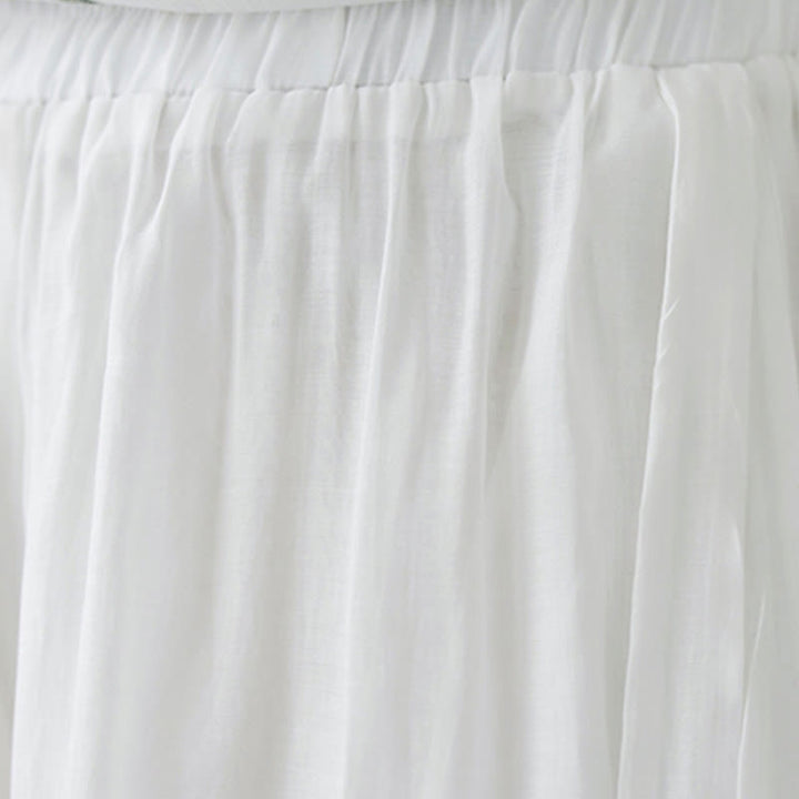 Buddha Stones 2 szt. Kwiatowy haft Krótki rękaw Koszulka T-shirt Szerokie nogawki Spodnie Zestaw - image 24