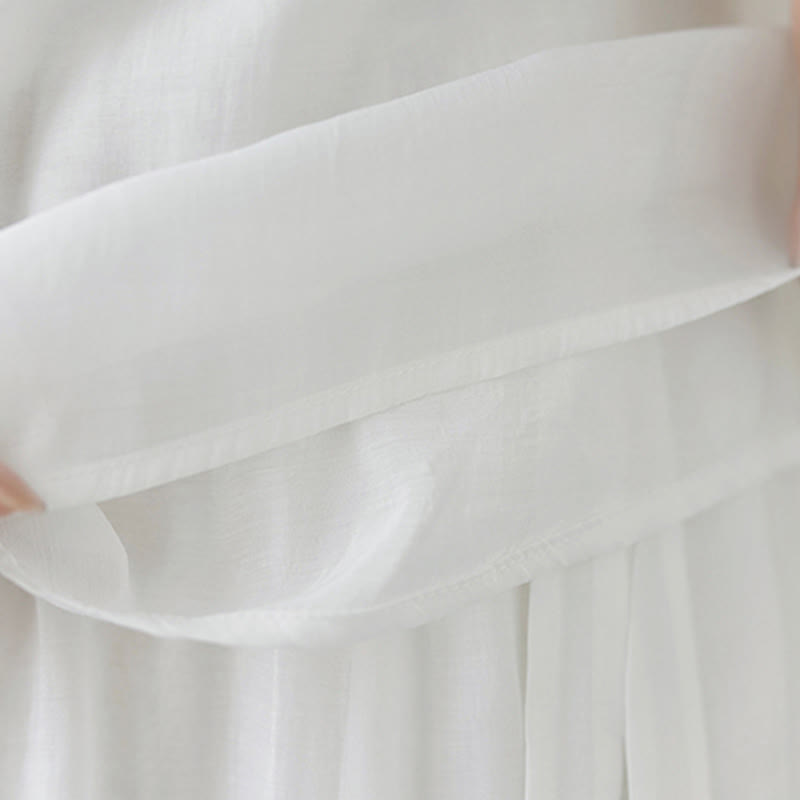 Buddha Stones 2 szt. Kwiatowy haft Krótki rękaw Koszulka T-shirt Szerokie nogawki Spodnie Zestaw - image 20