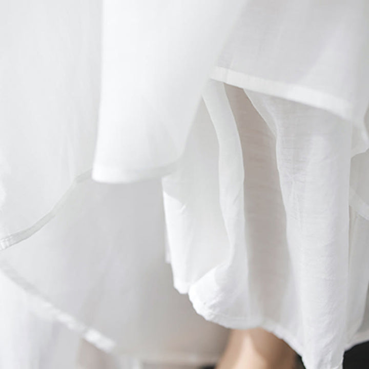 Buddha Stones 2 szt. Kwiatowy haft Krótki rękaw Koszulka T-shirt Szerokie nogawki Spodnie Zestaw - image 21