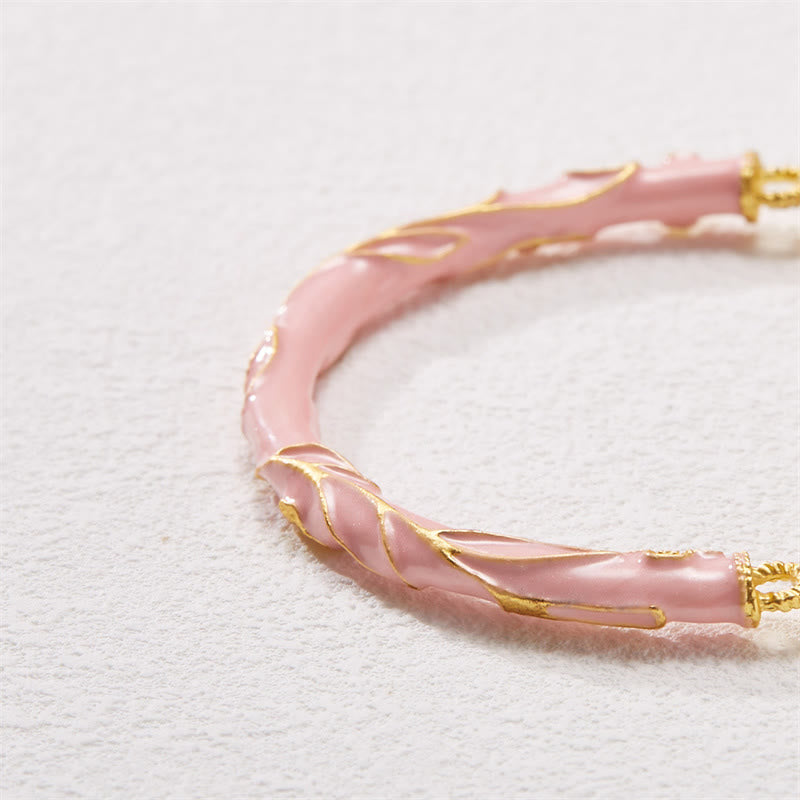 Buddha Stones Kamień słoneczny Złoty jedwabny jadeit Konwalia Charm Pozytywna bransoletka Bangle