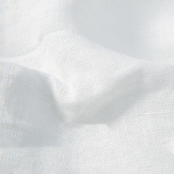 Koszula z krótkim rękawem w jednolitym kolorze z krótkim rękawem i półguzikiem, bawełniano-lniana, męska, z Buddha Stones - image 16