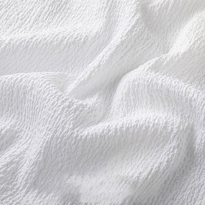 Buddha Stones 2 szt. Jednolity kolor Tekstura Guzik Półrękaw Koszula Spodnie Męski Zestaw - image 11