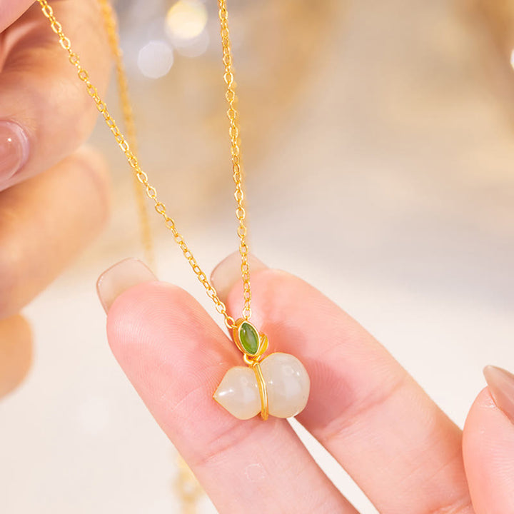 Naszyjnik z Buddha Stones 925 ze srebra próby 925 z jadeitu Hetian i obfitości - image 3