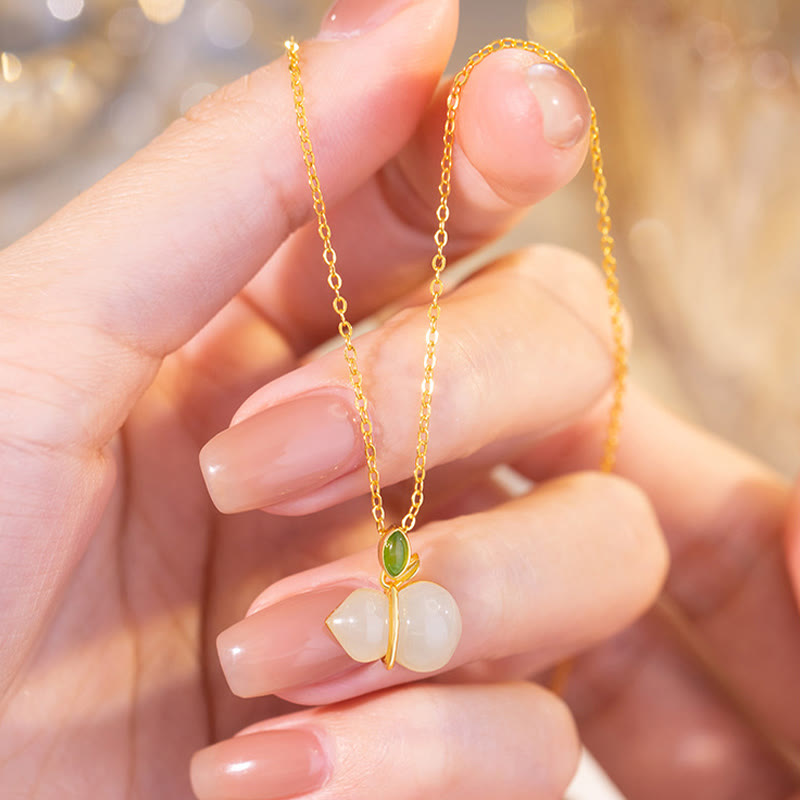 Naszyjnik z Buddha Stones 925 ze srebra próby 925 z jadeitu Hetian i obfitości - image 9